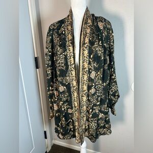 Free People Kaelin Kimono Shaw Jacket Floral Long Sleeve Size Small